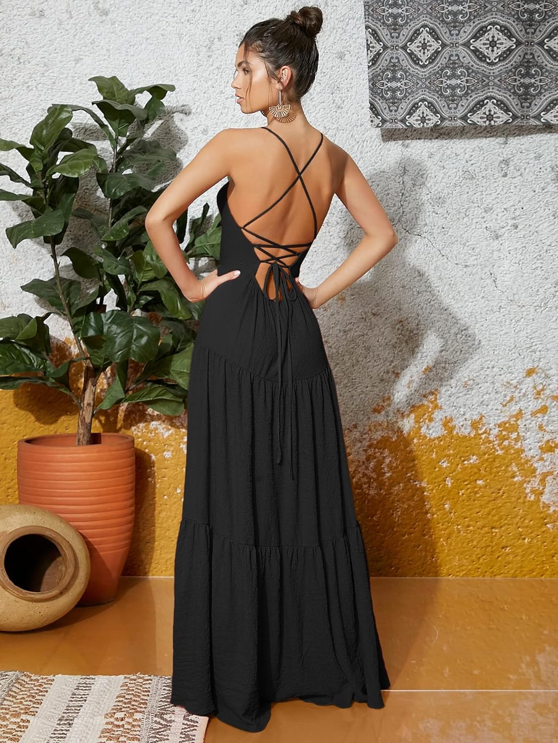 Backless Lace up dress