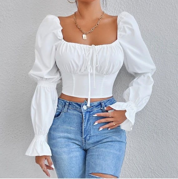 Puffed sleeve blouse