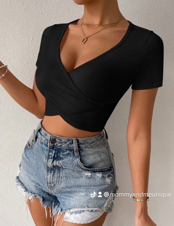 solid crop tee